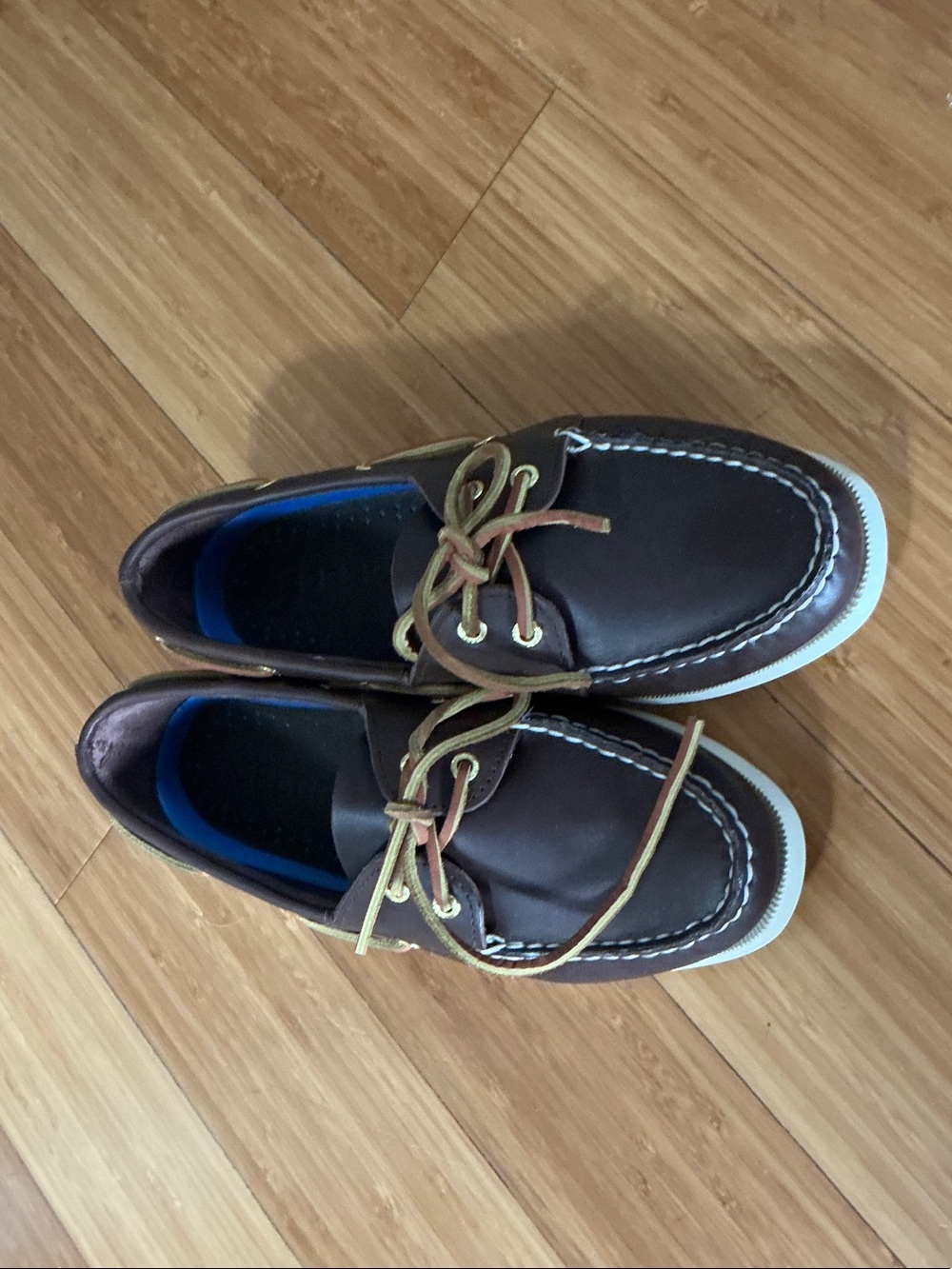 Women Brown Leather Boat Shoes with White Sole